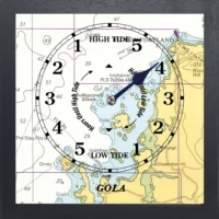 GOLA-OWEY TIDE CLOCK BLACK WOODEN FRAME