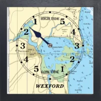 WEXFORD TIDE CLOCK BLACK WOODEN FRAME