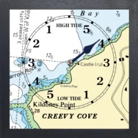 CREEVY COVE TIDE CLOCK BLACK WOODEN FRAME