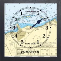 PORTRUSH TIDE CLOCK BLACK wooden frame